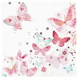 Home fashion Papierserviette "Schmetterlinge", 33 x 33 cm, 20 Stück
