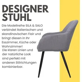 Albatros Esszimmerstuhl SALO Samt grau 2er Set