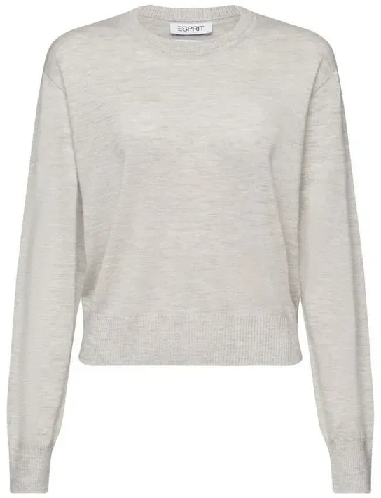 Esprit Rundhalspullover Kaschmirpullover mit Rundhalsausschnitt grau L