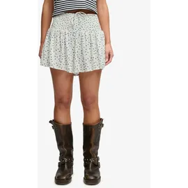 Superdry Printed Mini Smocked Shorts Weiß L