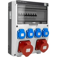 Doktorvolt Baustromverteiler 32A 16A CEE 4x230V mit LS-Schalter TGD-S Stromverteiler Wandverteiler Doktorvolt DV-6036-D