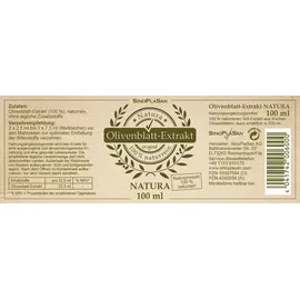 sinoplasan gmbh Olivenblatt-Extrakt Natura 100% naturrein Flüssig 100 ml