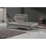 Egoitaliano Recamiere Sueli, extravagantes Design und erstklassiger Sitzkomfort, Solitärmöbel, hochwertiger Lederbezug, inklusive Kopfteilverstellung grau