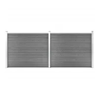 vidaXL Zaunelement Set WPC 353x146 cm Grau