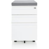 HJH Office Rollcontainer COLOR OS Stahl Weiß/Grau Rollschrank mit A4 Hängeregister, abschließbar