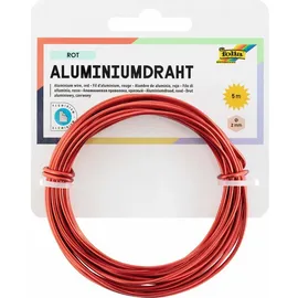 Folia Aluminiumdraht Basteldraht rot 2 mm x 5 m