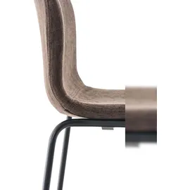 CLP 2er Set Barhocker Hover Stoff 4-Fuß Gestell braun/schwarz