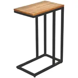 Beistelltisch Holz 25x61x40cm Sofatisch Laptoptisch C-Tisch Liverpool Farbe schwarz matt - Tabacco