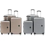 Hauptstadtkoffer Mitte - 3er Kofferset - Handgepäckskoffer 55 cm & Mitte - Koffer-Set Koffer Trolley, TSA (S,M & L), Silbermatt