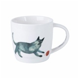 Maxwell & Williams DX1218 Kaffee-Tasse 400 ml – Serie Feline Friends – Porzellan weiß, Katze & Wollkneul, in Geschenkbox