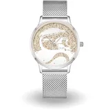 DUR Uhr 40er Küste Strandsand, Mesh Band Edelstahl