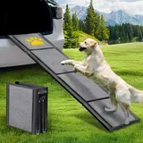 BACOENG Hunderampe Auto Klappbar, Hundetreppe Auto mit Rutschfester Teppich, 160cm rutschfest Hunderampen für Autos, LKWs und SUV, Stabil Rampe Hund für Große Und Mittel Hunde Bis 110kg