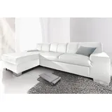 DOMO collection Ecksofa »Star, zeitlose Formensprache, elegante Optik, L-Form«, wahlweise mit Bettfunktion weiß