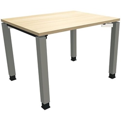 fm Büromöbel Manuell höhenverstellbarer Schreibtisch »Oldenburg« 100 cm 4-Fuß Quadratrohr königsahorn, 100x82x80 cm