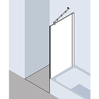 Kermi Pasa XP Seitenwand verkürzt neben Badewanne PXTVD100161PK 100x160cm, silber mattglanz, ESG klar Clean