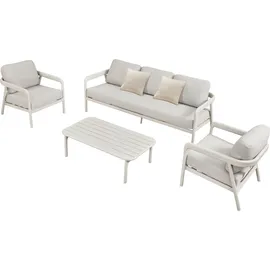 homsy by ana johnson Gartenlounge-Set HOMSY BY ANA JOHNSON "Hilo", beige, Aluminium, Sitzmöbel-Sets, inkl. 2 Sessel, 1 Sofa, 1 Tisch, Sitz- und Rückenkissen, 2 Dekokissen, Topseller