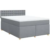 vidaXL Boxspringbett 140 x 200 cm Hellgrau