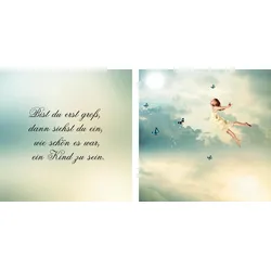 queence Leinwandbild »Gedicht Kinder«, (Set), Premium-Leinwandstoff, Handarbeit aus Deutschland, Spruch, 2er Set queence Farbe Bild(er): gelb