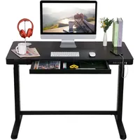 FLEXISPOT Elektrisch Höhenverstellbarer Schreibtisch 120cmx60cm mit Schublade, Touch-Funktion und USB, Elektrischer Schreibtisch (Schwarz)