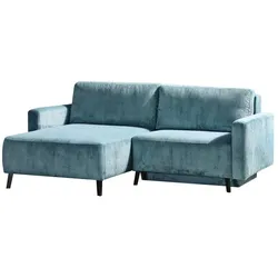 Ecksofa Hagen Cord Blau, Grün Petrol