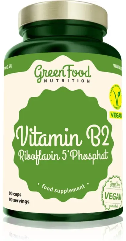 GreenFood Nutrition Vitamin B2 Riboflavin 5'Phosphat Kapseln mit Vitaminen 90 KAP