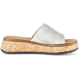 Gabor "Pantolette", Damen, Gr. 40,5, silber beige, Schuhe Pantolette