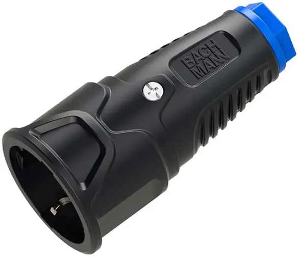 Bachmann Schutzkontaktkupplung Gummi, IP20, schwarz-blau