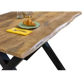 sam möbel gmbh Esstisch, Beige, Holz, Echtholz,Mangoholz, Rechteckig,Quadratisch, X-Form, 120x77x80 cm, Esszimmer, Tische, Esstische