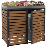 Proregal Mülltonnenverkleidung 134 x 124 x 84 cm braun