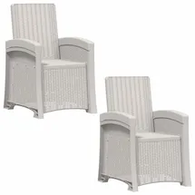 vidaXL Liegesessel Garten Rattan-Optik 2 pcs 2 x 2 x 2 cm weiß