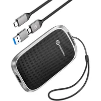 PHIXERO P5 Portable SSD 2TB Up to 560MB/s, USB 3.2 Gen 2 External Solid State Drive,USB C to C&A for Smartphone,Tablet,PC,Labtop(Black)