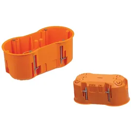 Pawbol 2-Fach Hohlwanddose Tiefe 60mm Fräsloch 2 x Ø 68 mm mit 4 vormontierten Geräteschrauben