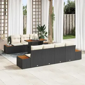 vidaXL Garten-Sofa-Set 8-tlg. Schwarz