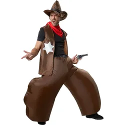 tectake® Selbstaufblasbares Kostüm Cowboy