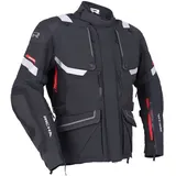 Richa Armada 1.1 Gore-Tex Pro wasserdichte Motorrad Textiljacke, schwarz-weiss-rot, Größe L für Männer