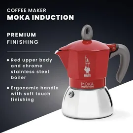 Bialetti Moka Induction 2 Tassen rot/silber