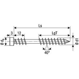 SPAX Terrassenschrauben T-STAR plus, Zylinderkopf, Fixiergewinde, CUT-Spitze, antik,