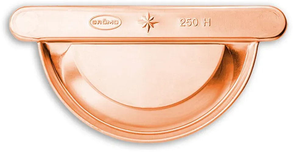 Dachrinnenboden Grömo zum Bördeln, halbrund, universal hoch, Kupfer, verschiedene Größen (Ausführung: Nenngröße 333. Ø 153mm)