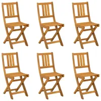 vidaXL Außen Bistro-Stühle 6 pcs Natur Massivholz Akazie