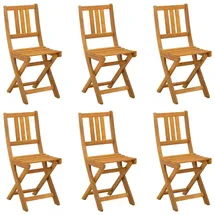 vidaXL Außen Bistro-Stühle 6 pcs Natur Massivholz Akazie