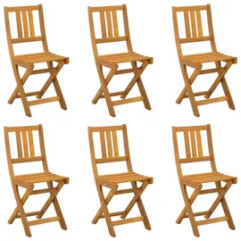 vidaXL Außen Bistro-Stühle 6 pcs Natur Massivholz Akazie
