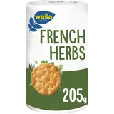 Wasa Tasty Snacks French Herbs Rounds 8x 205g | Rundes Knäckebrot aus Weizen mit französischen Kräutern und Meersalz