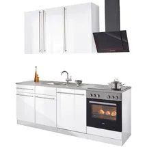 WIHO KÜCHEN Küchenzeile »Chicago«, ohne E-Geräte, Breite 220 cm weiß
