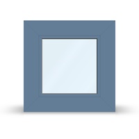 Fenster Taubenblau, Kunststoff-Aluminium, Taubenblau RAL 5014, einteilig, festverglast, 510x510 mm, individuell konfigurieren