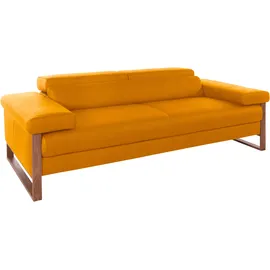 W.Schillig Couch Leder 3-Sitzer Gelb