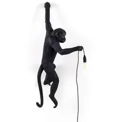 SELETTI - Monkey Hanging Außen Wandleuchte Left Schwarz