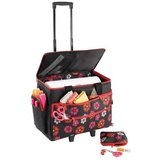 Prym Nähmaschinen-Trolley Big Friend Schwarz mit bunten Blumen 47x25x37cm (612635), XL