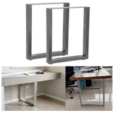 Melko 2x Tischuntergestell 60x72 cm Möbelbein Grau Bankkufen Stahl Tischbeine - Melko
