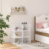 Schuhboxen stapelbar 6er Set, Schuhkarton mit magnetischer Tür, Schuhkasten, Schuhaufbewahrungsbox transparent, für Schuhe bis Größe 46 Sneaker High