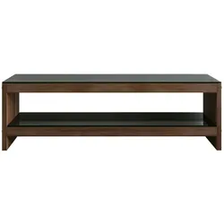 Dmora Fernsehschrank Dpaciocc, Ständer für Wohnzimmerfernseher, Niedriges Wohnzimmer-Sideboard, TV-Ständerbasis, 140x40h45 cm, Nussbaum